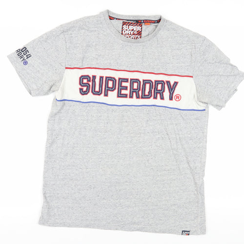 Superdry Men's Grey Sports T-Shirt, Size L, Regular Fit