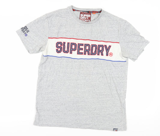 Superdry Men's Grey Sports T-Shirt, Size L, Regular Fit