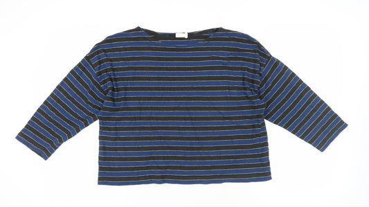 TOAST Women's Blue Striped T-Shirt Size M