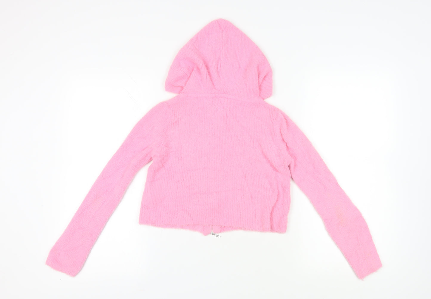 Urban Outfitters Women's Pink Full Zip Hoodie Jumper, Size 12