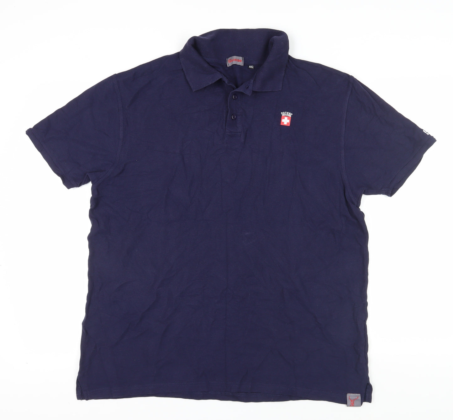 Suisse Men's Blue Short Sleeve Polo XXL