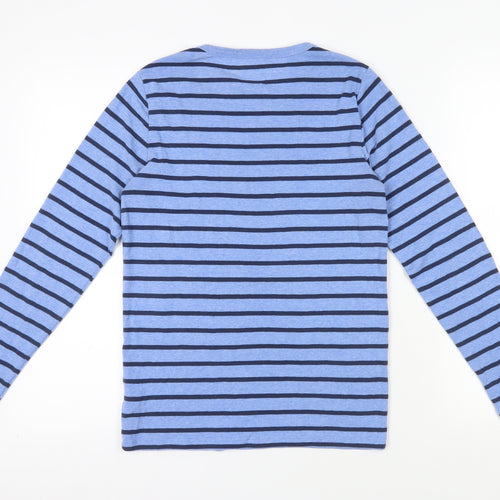 Gap Women's Blue Striped Long Sleeve T-Shirt