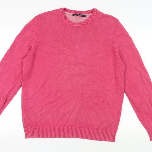 WoolOvers Men's Pink Cotton Pullover Jumper L