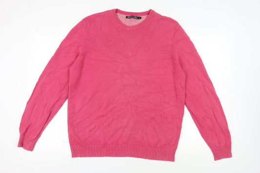 WoolOvers Men's Pink Cotton Pullover Jumper L