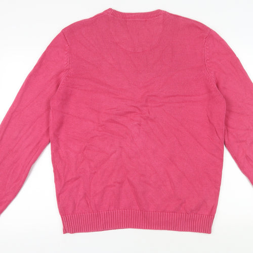 WoolOvers Men's Pink Cotton Pullover Jumper L