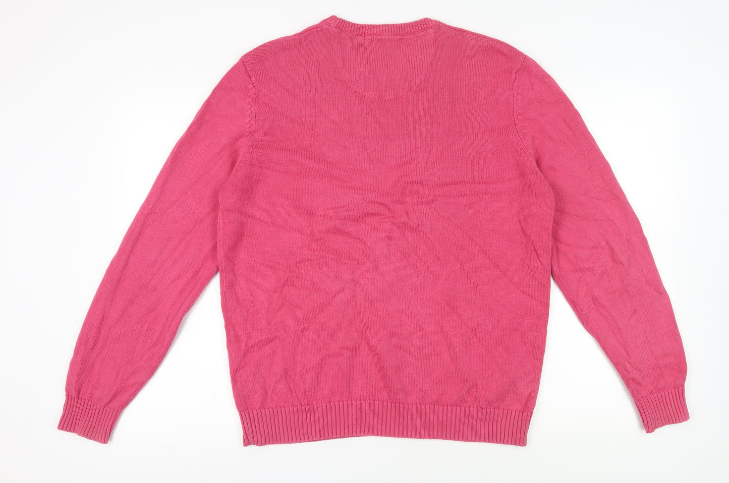 WoolOvers Men's Pink Cotton Pullover Jumper L