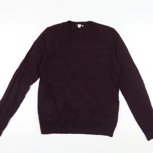 Gap Men's Purple Medium Wool Pullover Jumper