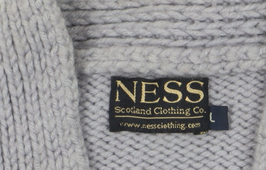 NESS Women's Grey Chunky Cardigan - Size L