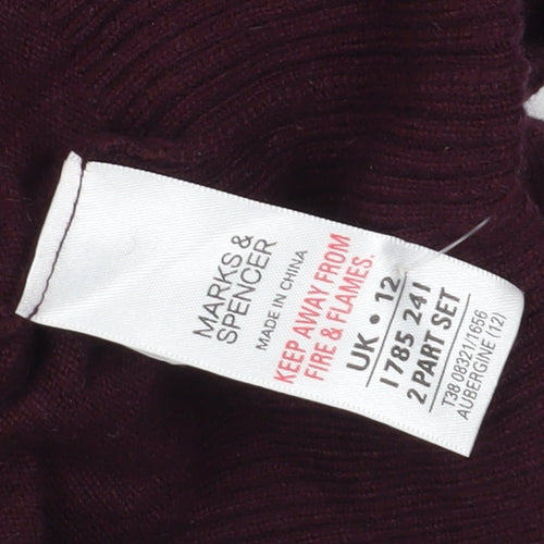 Marks and Spencer Women's Purple High Neck Pullover Jumper