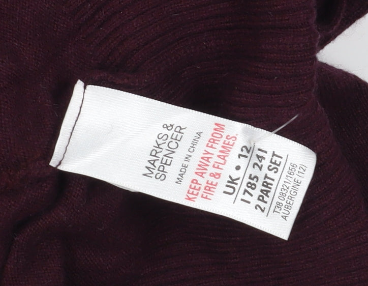 Marks and Spencer Women's Purple High Neck Pullover Jumper