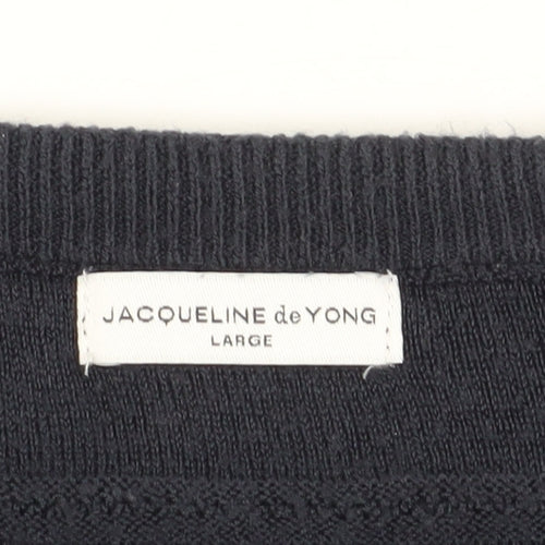 Jacqueline de Yong Women's Large Blue Pullover Jumper