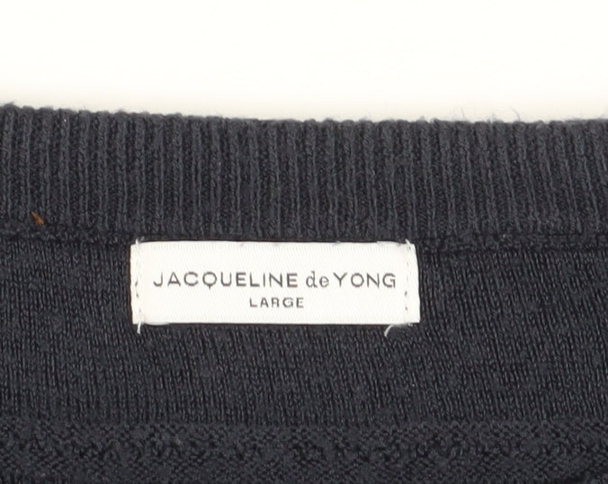 Jacqueline de Yong Women's Large Blue Pullover Jumper