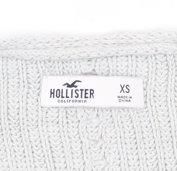 Hollister Women's Grey Cardigan XS Lightweight Knit