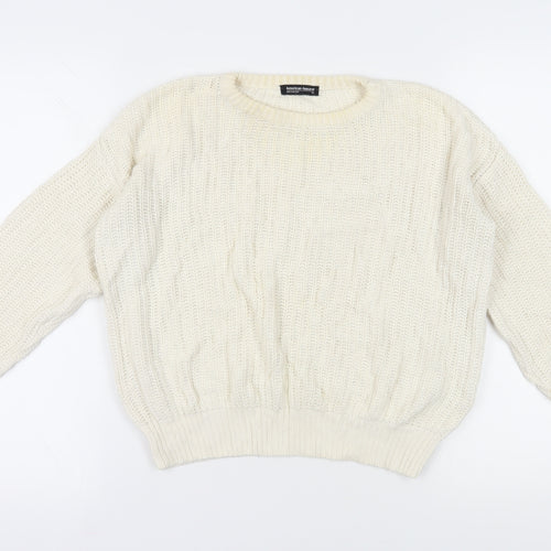 American Apparel Women's Ivory XS Cable-Knit Jumper