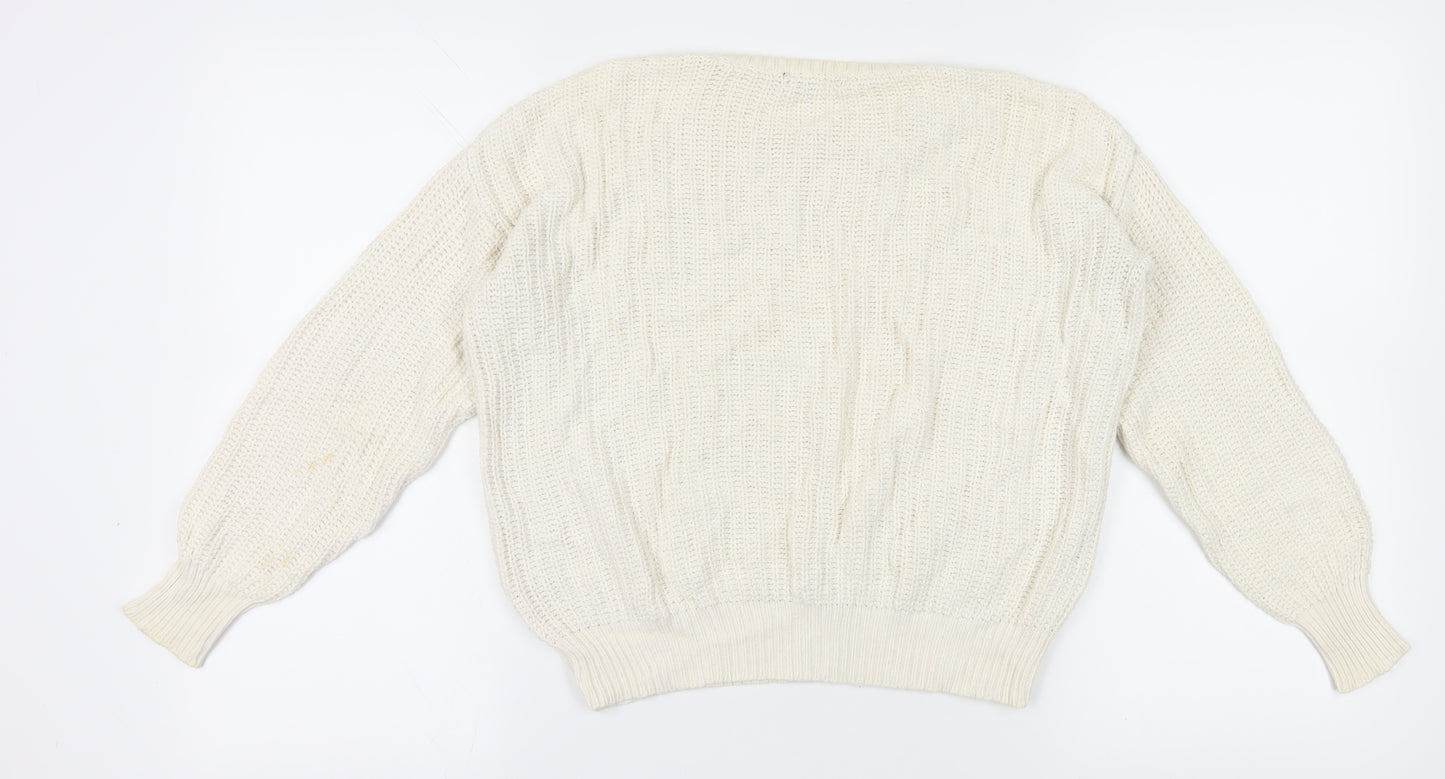 American Apparel Women's Ivory XS Cable-Knit Jumper