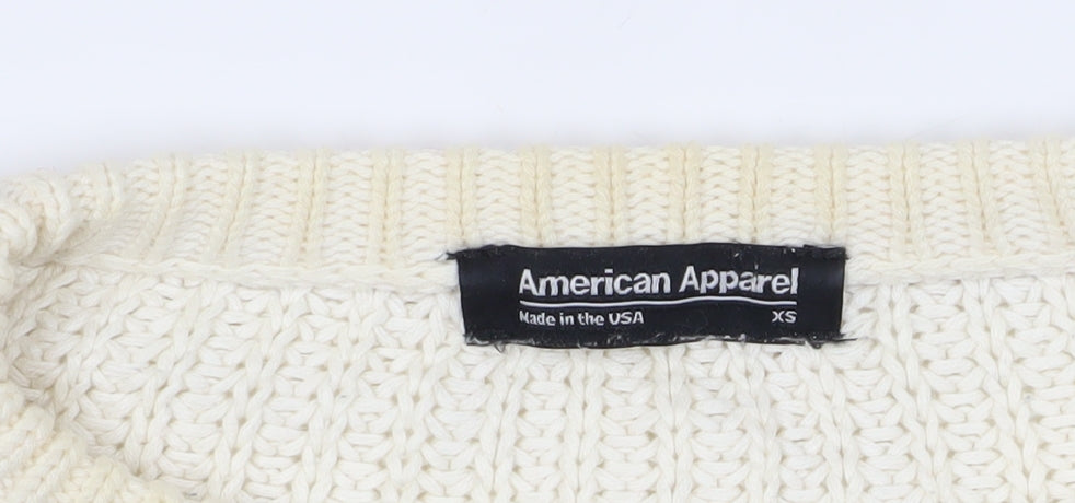 American Apparel Women's Ivory XS Cable-Knit Jumper