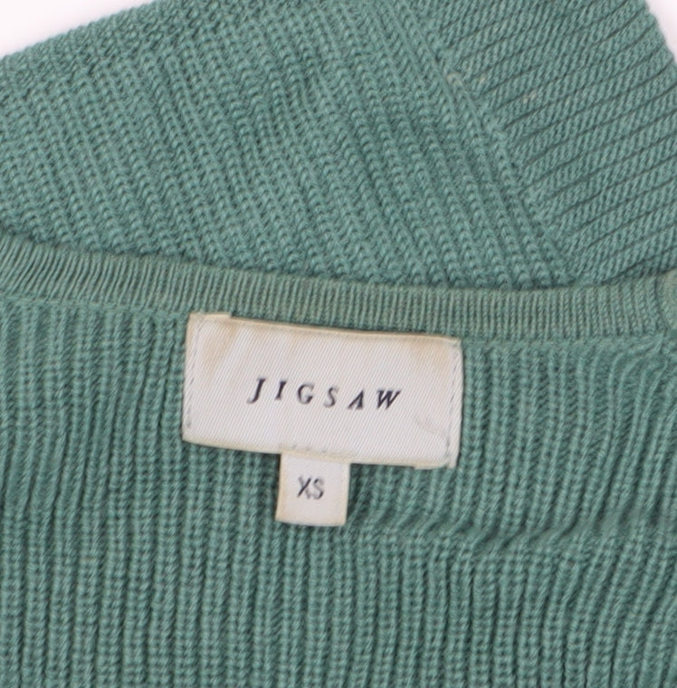 Jigsaw Women's Green Wool Pullover Jumper XS