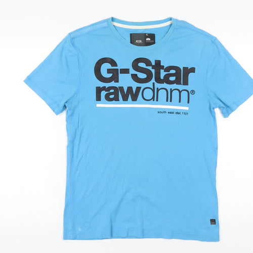 G-Star Mens Blue XL Graphic Print T-Shirt