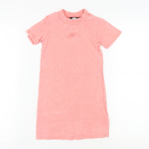 Nike Girls Pink T-Shirt Dress, 4-5 Years, Casual Cotton