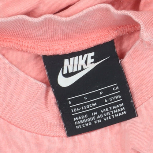 Nike Girls Pink T-Shirt Dress, 4-5 Years, Casual Cotton