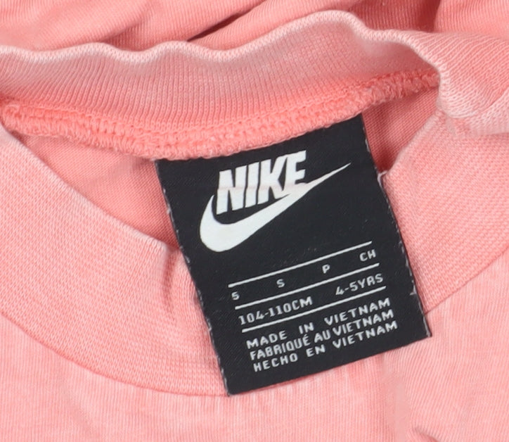 Nike Girls Pink T-Shirt Dress, 4-5 Years, Casual Cotton