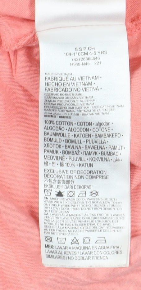 Nike Girls Pink T-Shirt Dress, 4-5 Years, Casual Cotton