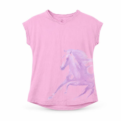 Lands' End Girls Pink Graphic T-Shirt, Summer Casual Wear