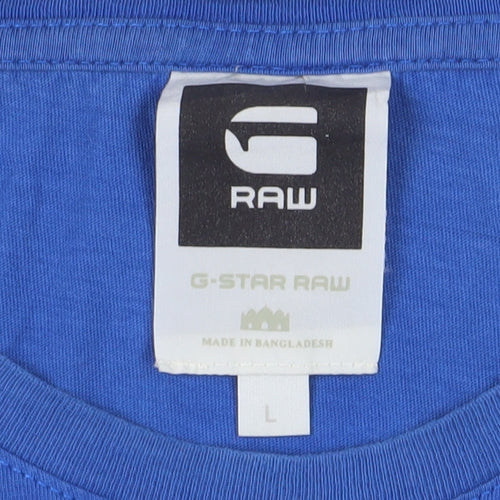 G-Star Raw Men's Blue Graphic T-Shirt L