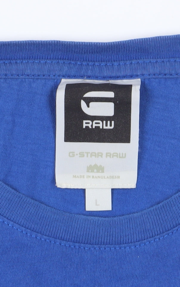 G-Star Raw Men's Blue Graphic T-Shirt L