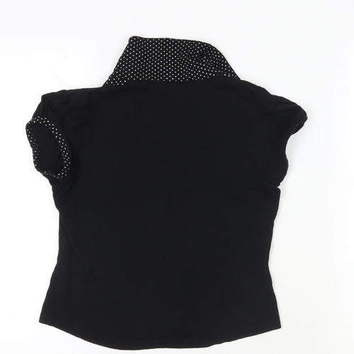 Rocha John Rocha Black Polka Dot Polo Shirt Size 12