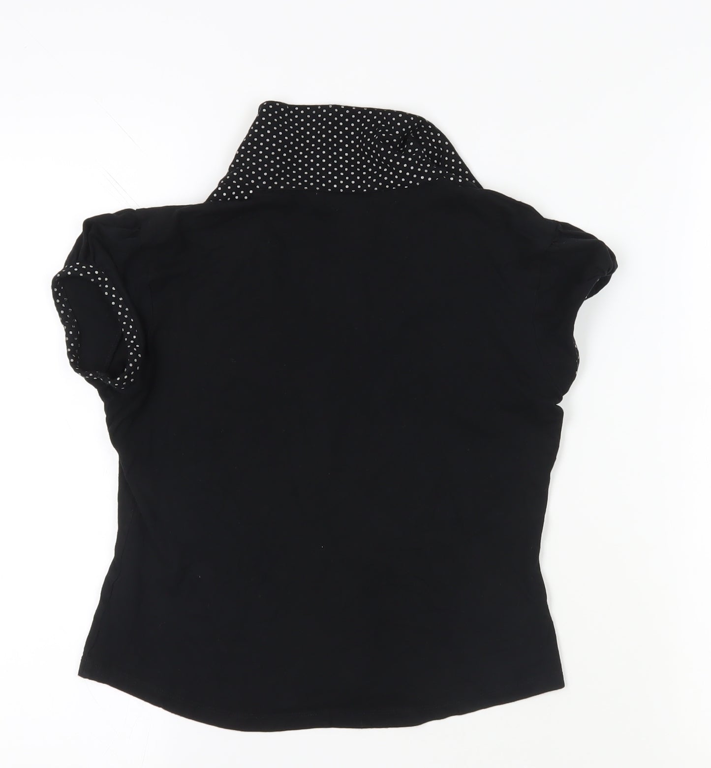 Rocha John Rocha Black Polka Dot Polo Shirt Size 12