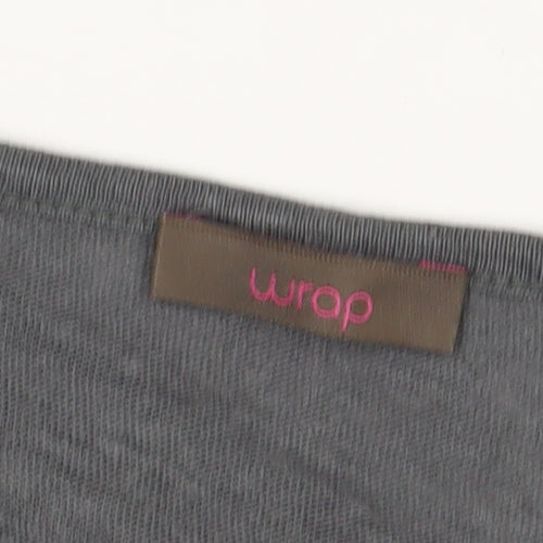 Wrap Women's Grey Linen Blouse, Size 12, Long Sleeve