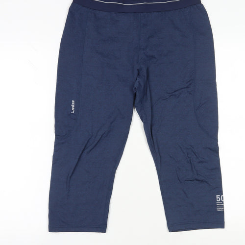 Decathlon Men's Blue Cropped Gym Trousers - Size L