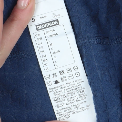 Decathlon Men's Blue Cropped Gym Trousers - Size L