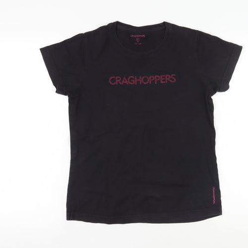 Craghoppers Women's Black Crew Neck T-Shirt Size 10