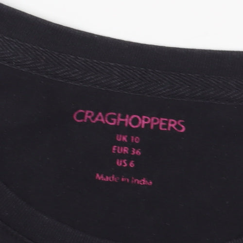 Craghoppers Women's Black Crew Neck T-Shirt Size 10