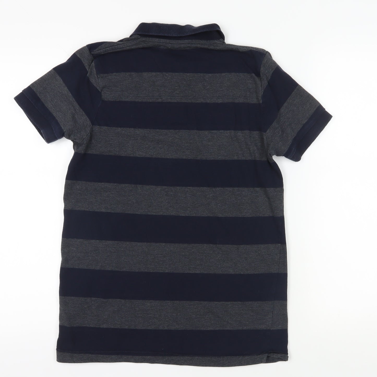 French Connection Men's Blue Striped Polo Shirt S