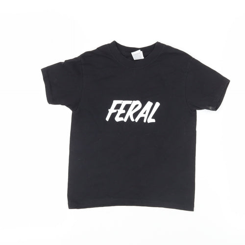 Russell Girls Black M Basic T-Shirt Short Sleeve