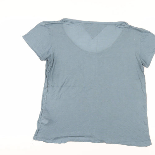 Hilfiger Denim Women Blue T-Shirt Scoop Neck Casual Size M