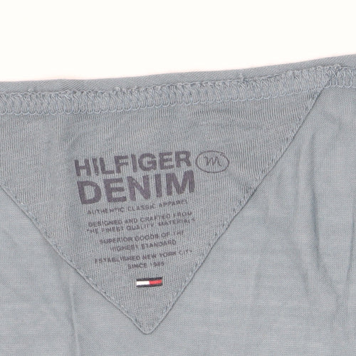 Hilfiger Denim Women Blue T-Shirt Scoop Neck Casual Size M