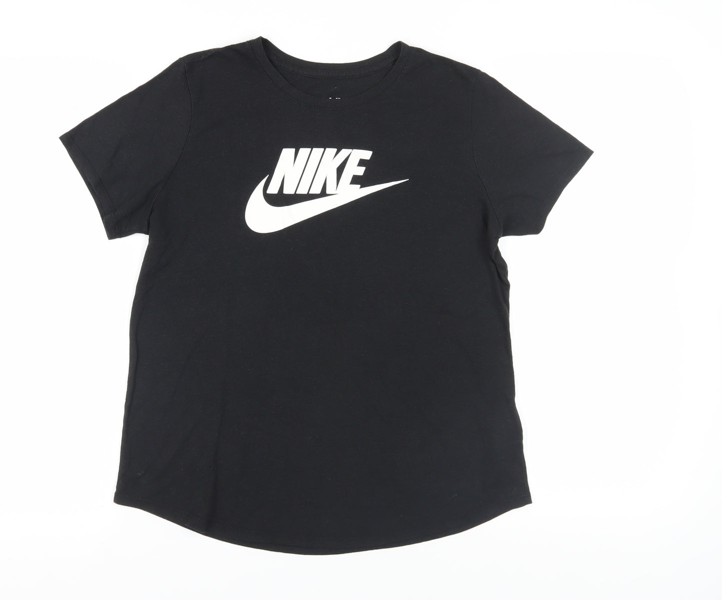 Nike Black Unisex Adults T-Shirt L Basic Crew Neck