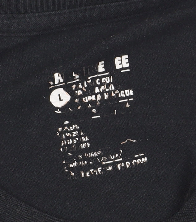 Nike Black Unisex Adults T-Shirt L Basic Crew Neck