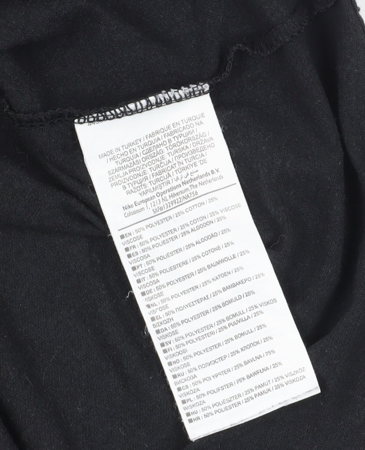 Nike Black Unisex Adults T-Shirt L Basic Crew Neck