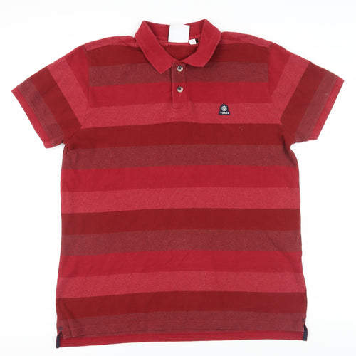 TOG 24 Men's Red Striped Polo Shirt XL