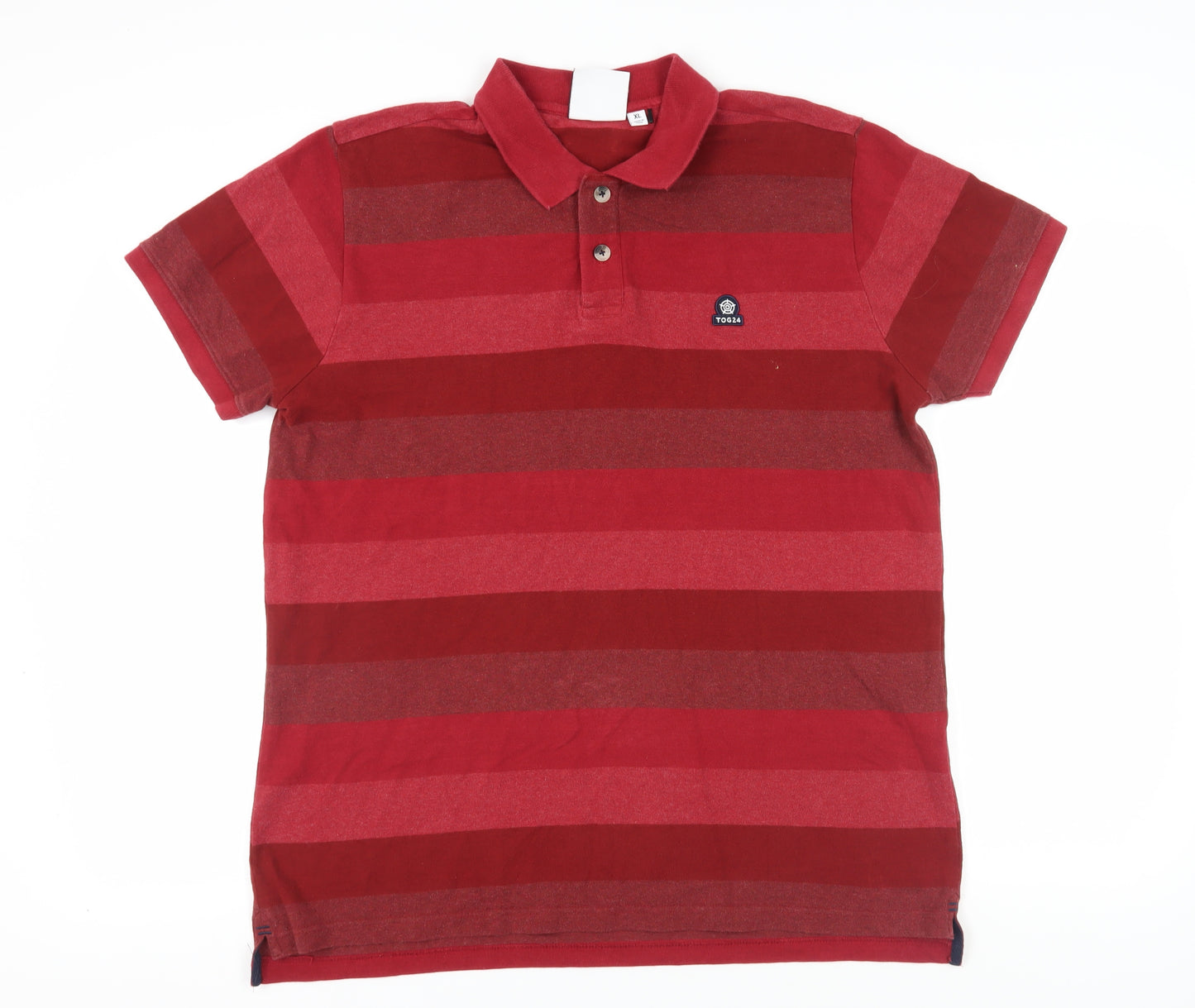 TOG 24 Men's Red Striped Polo Shirt XL