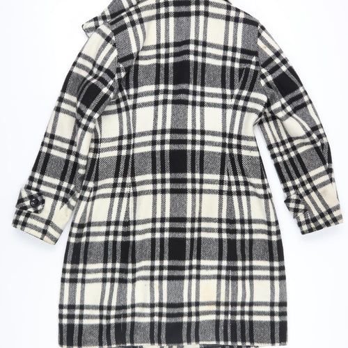 Precis Women's Black Check Petite Pea Coat Size 10