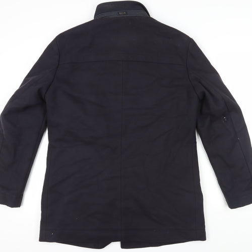 Hugo Boss Men's Black Military Coat - Size 40