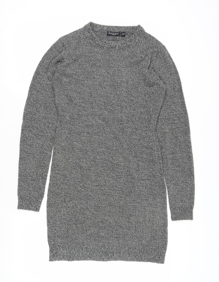 Brave Soul Women's Grey Jumper Dress S Casual