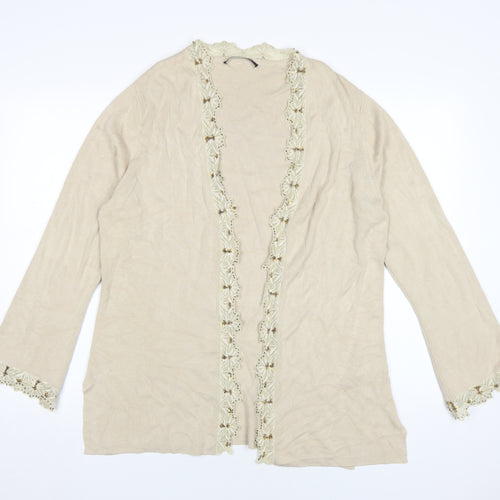 Windsmoor Women's Beige Cardigan L with Embroidery