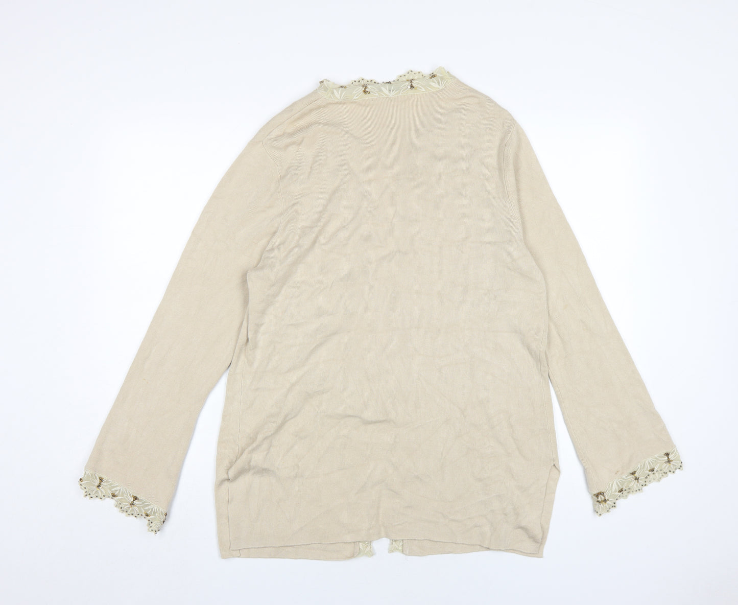 Windsmoor Women's Beige Cardigan L with Embroidery